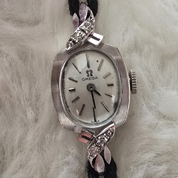 Omega 14k WGold & Diamonds Vintage Cocktail Watch - Picture 2 of 7